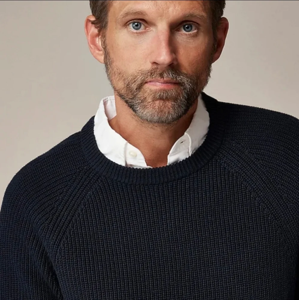 J.Crew Heritage Cotton Ribbed Sweater LG Heather Geranium BNWT $118 1 Left!